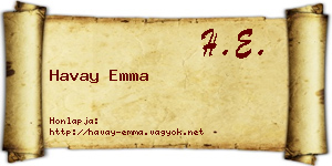 Havay Emma névjegykártya